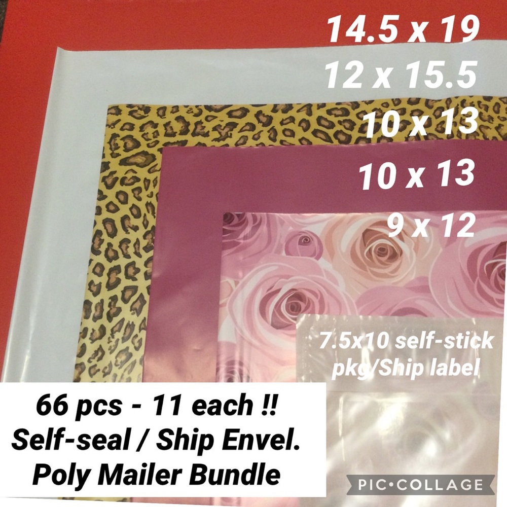 Poly Mailer Variety Bundle 66 pc ALL self-sealing ($40 Value) *SALE*